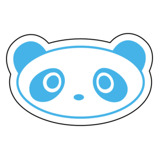 Oval Face Panda Sticker (Baby Blue)